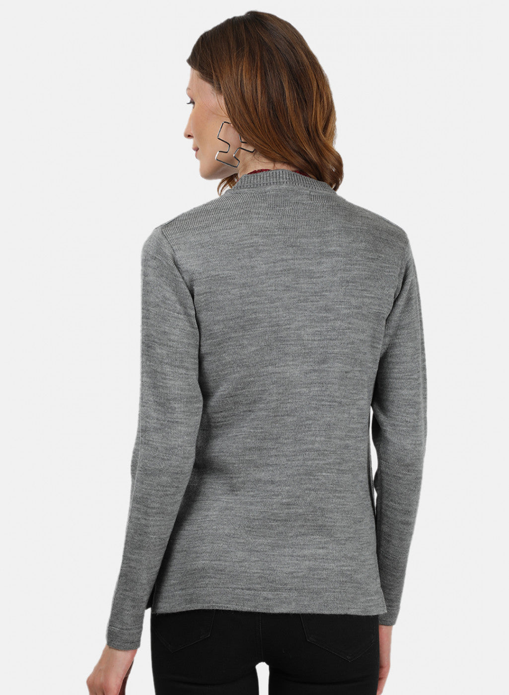 Women Grey Solid Cardigan