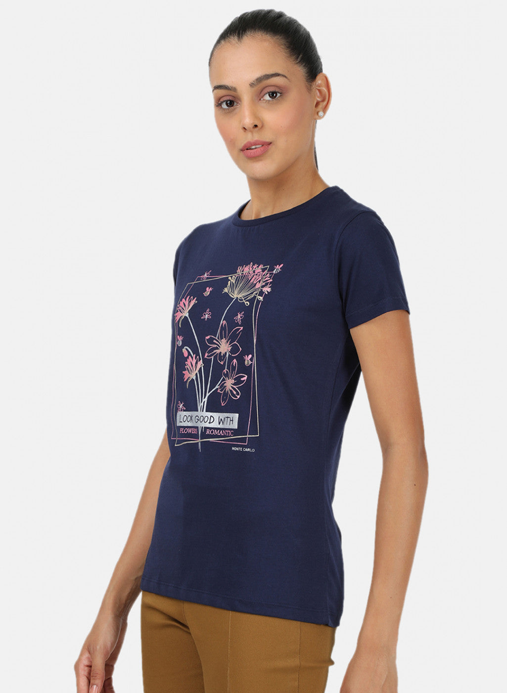 Womens Blue & Dark Pink Printed Top 2Pc Set