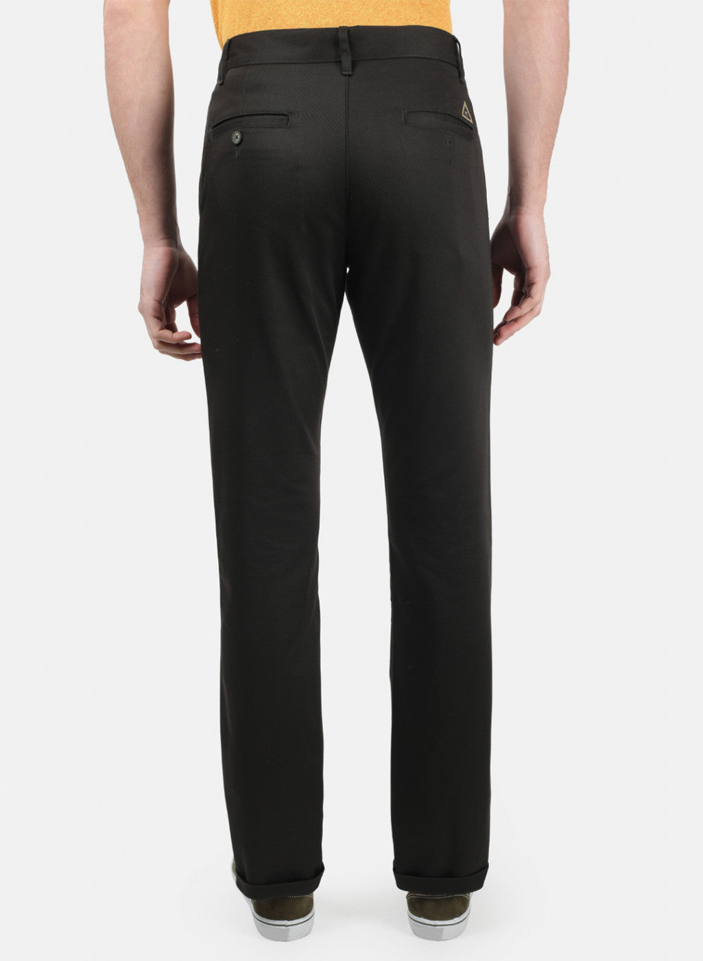 Men Olive Plain Trousers