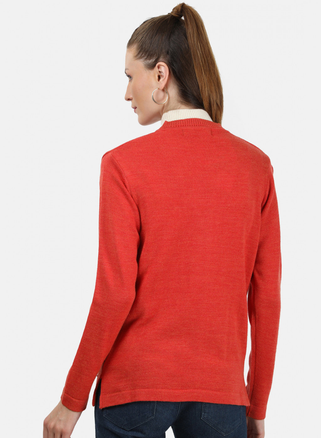 Women Orange Solid Cardigan