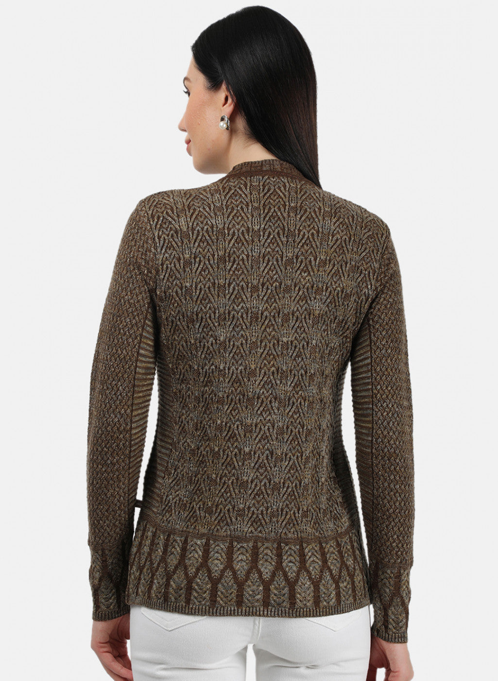 Women Brown Solid Cardigan