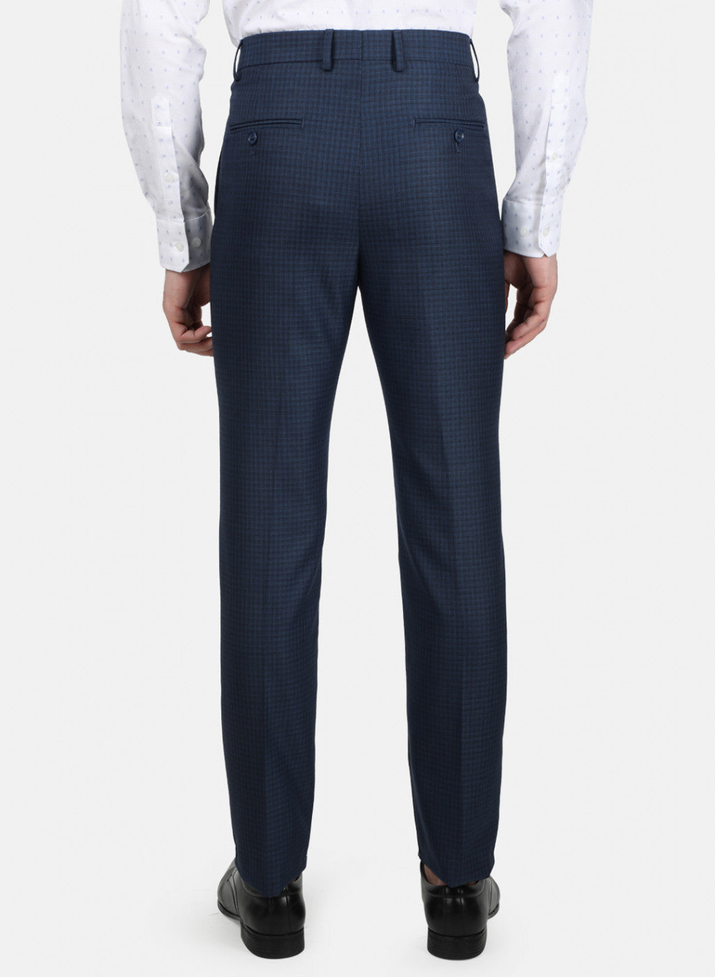 Mens Black & Blue Smart Trouser
