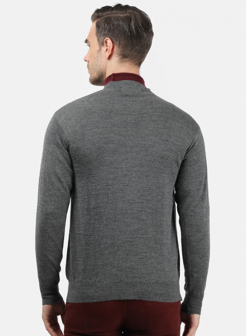 Men Grey Solid Cardigan