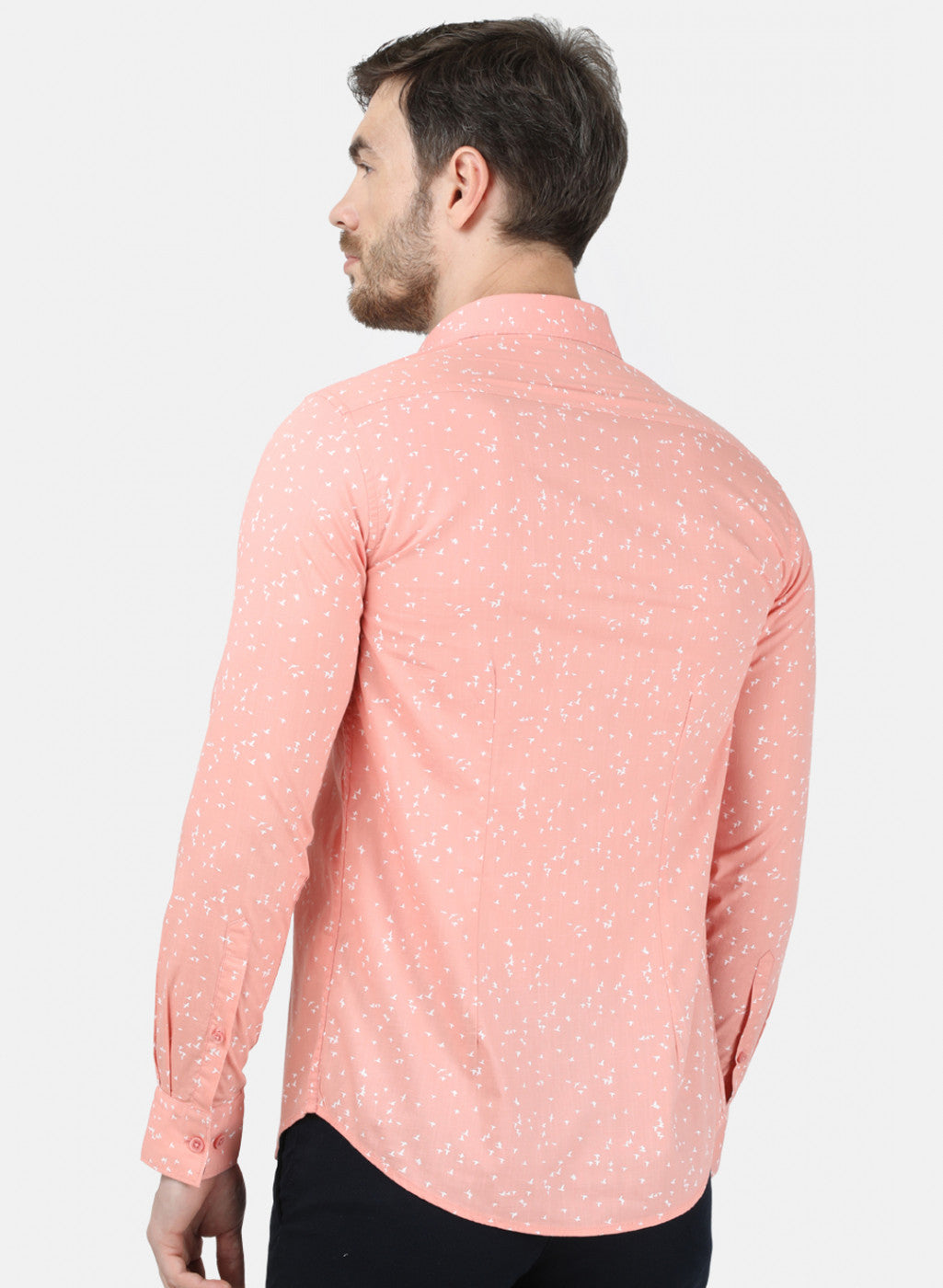 Mens Pink Printed Shirt