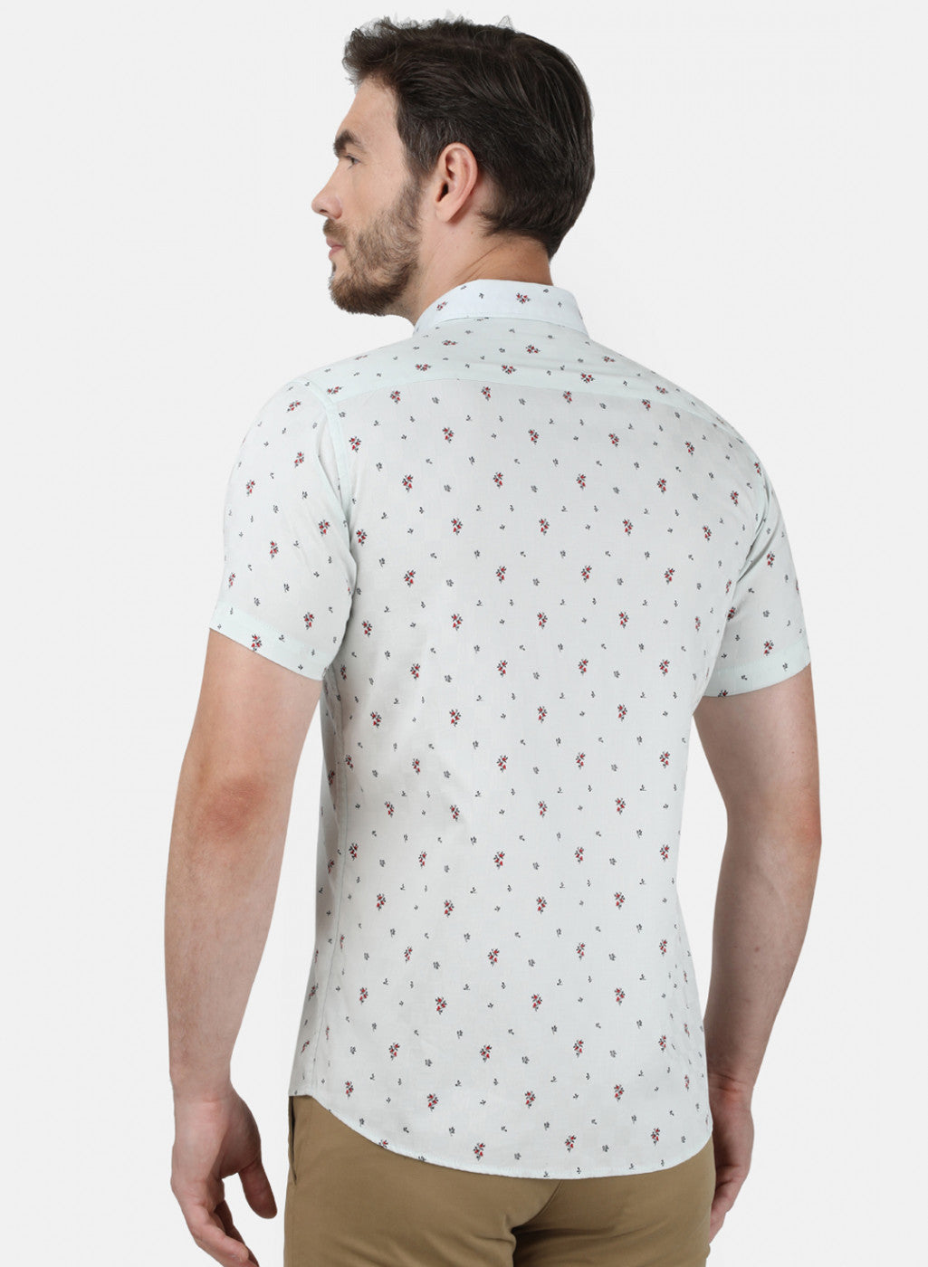 Mens Blue Printed Shirt