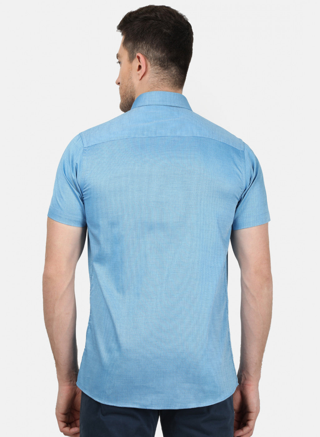 Mens Blue Printed Shirt