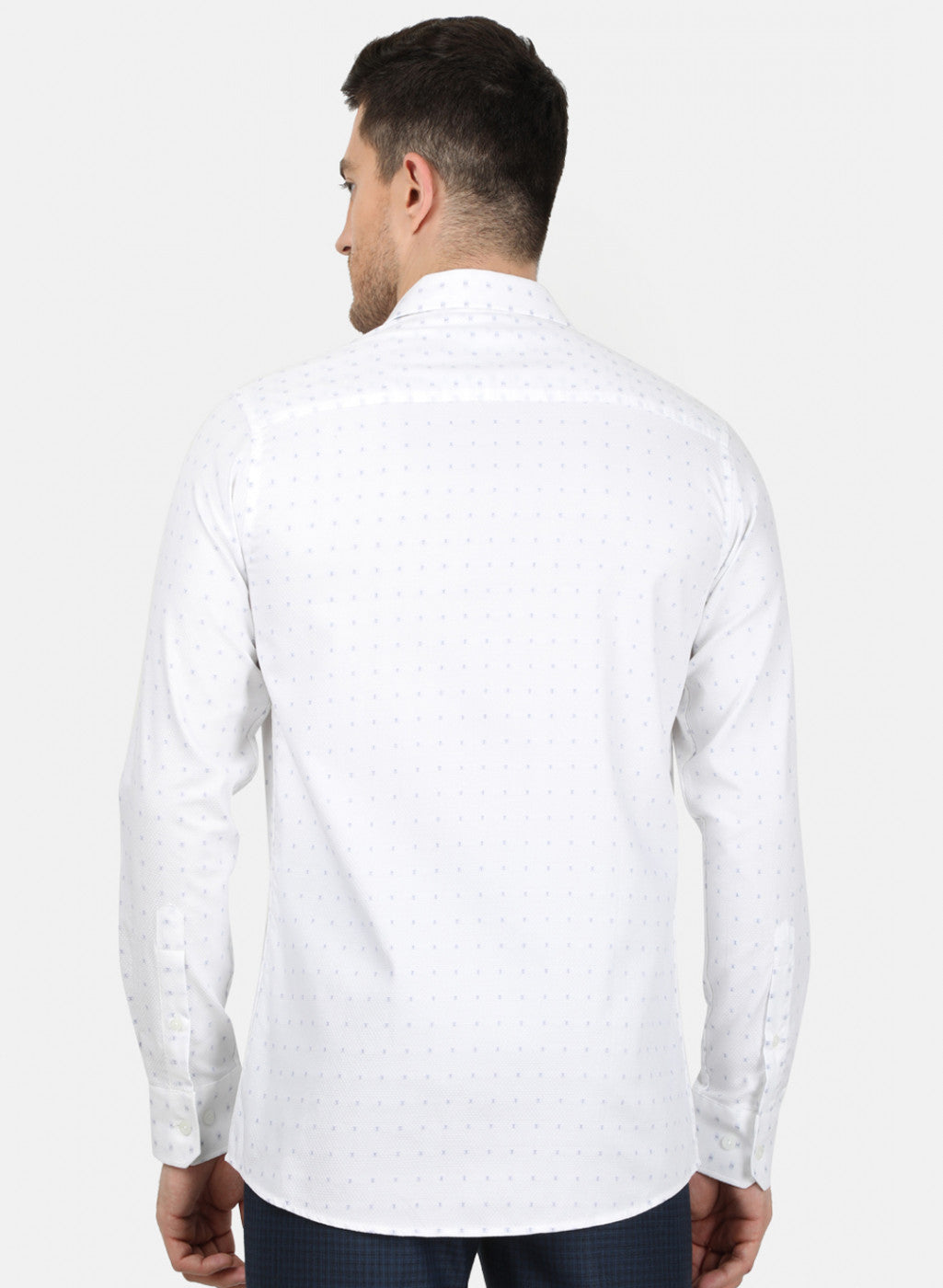 Mens White Printed Shirt