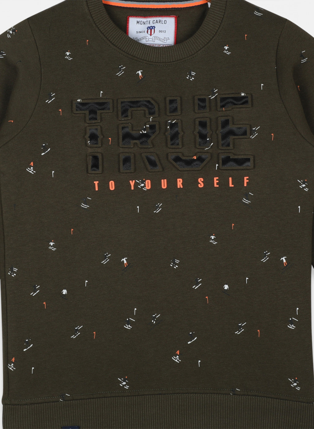 Boys Green Printed Sweatshirt