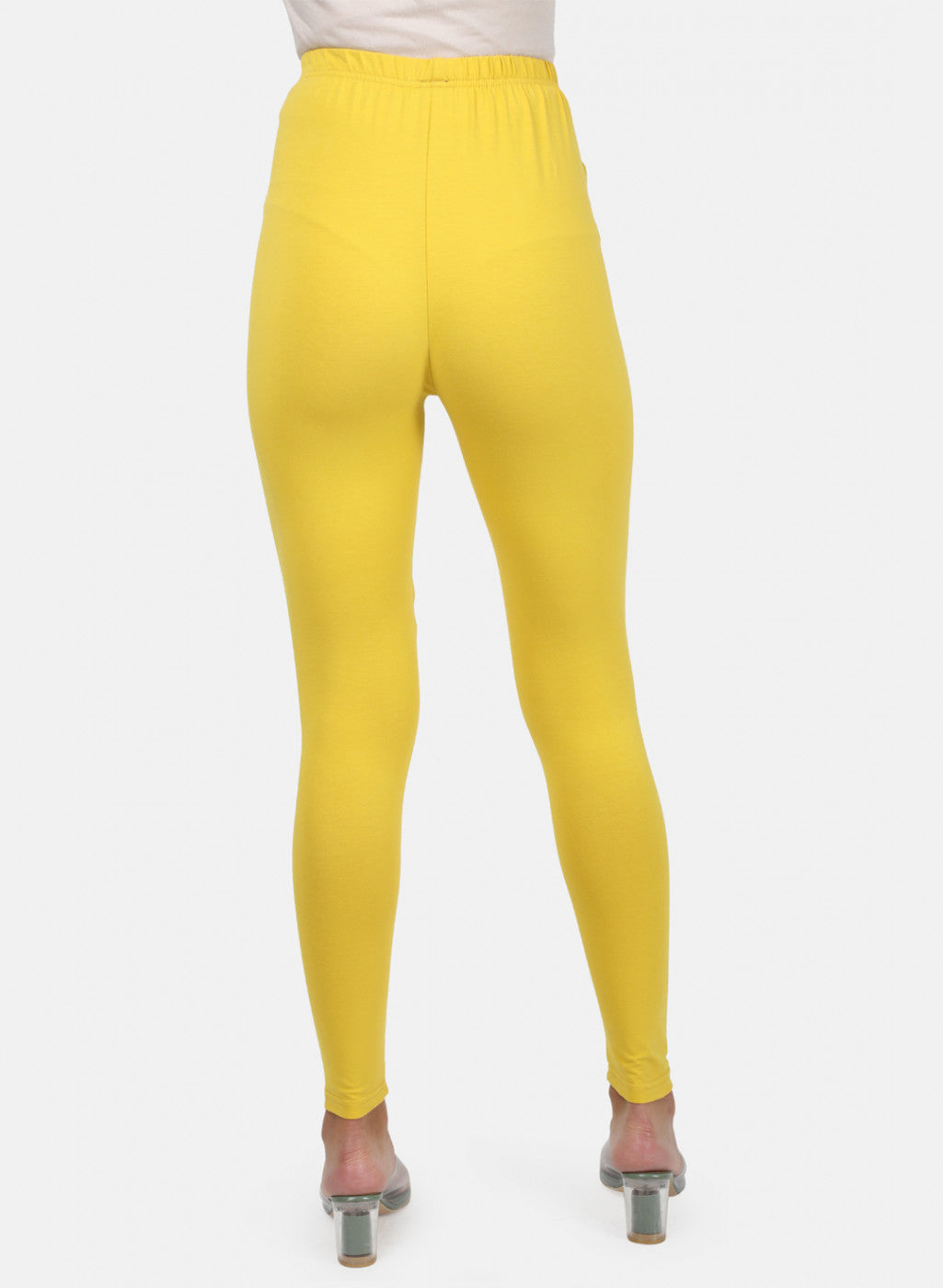 Womens Yellow Plain Legging