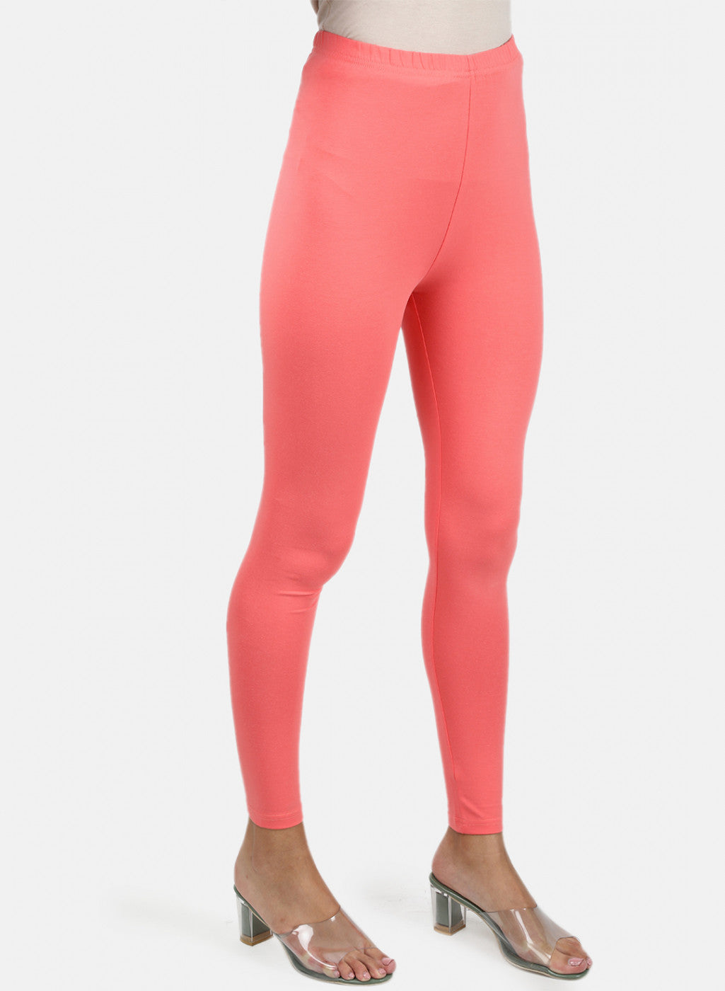 Womens Orange Plain Legging