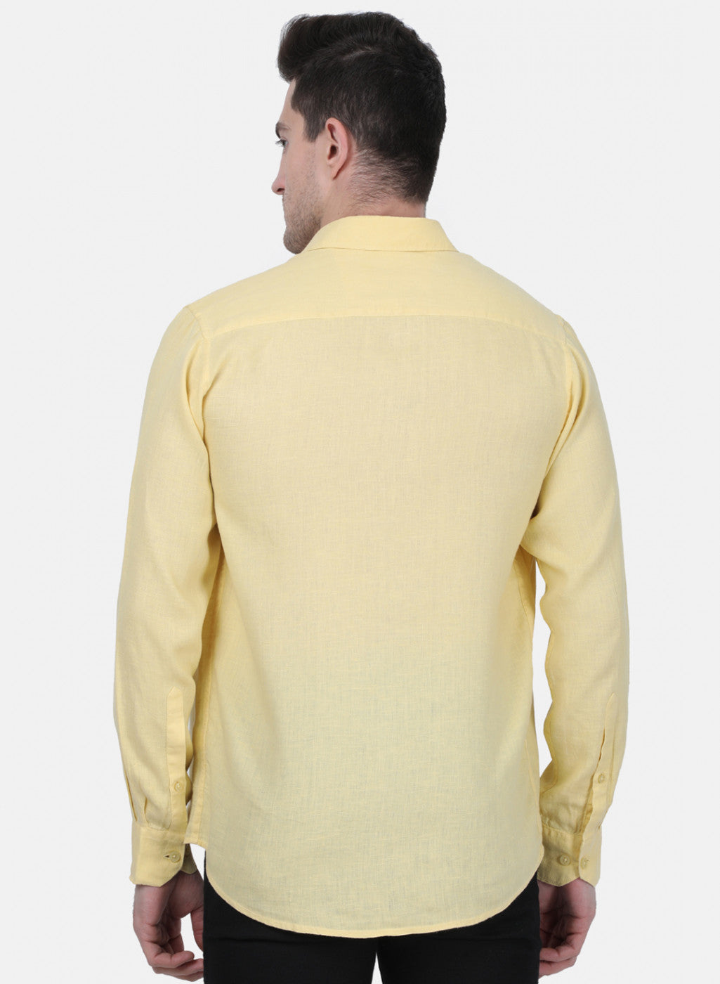 Mens Yellow Solid Shirt