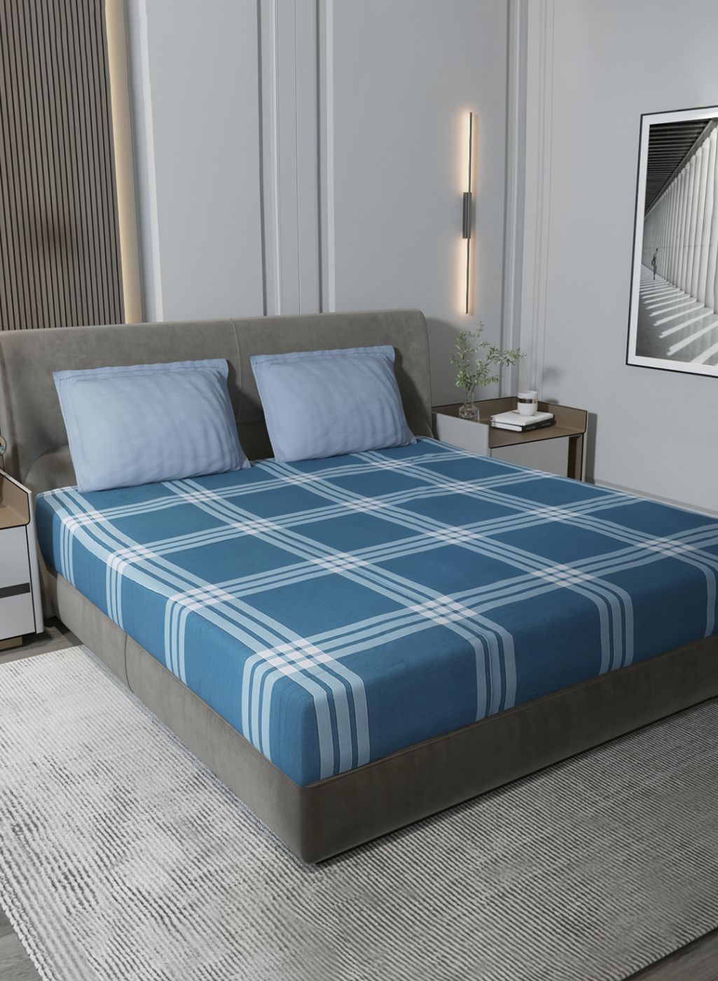 200TC Pure Cotton Queen Bedsheet with 2 Pillow Covers