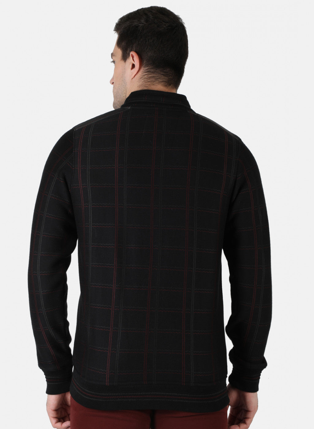 Men Black Check Sweatshirt