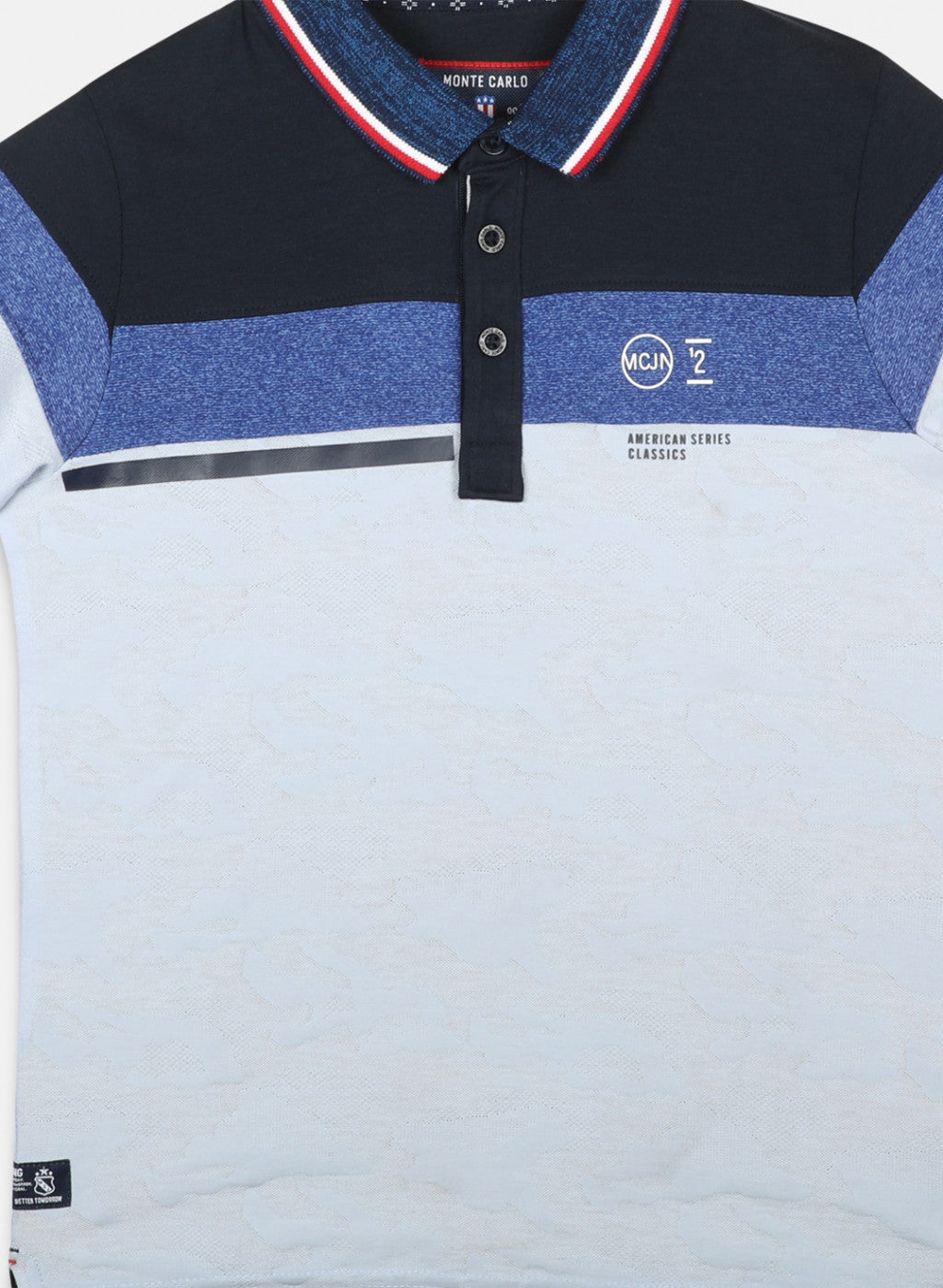 Boys Sky Blue Jaquard T-Shirts