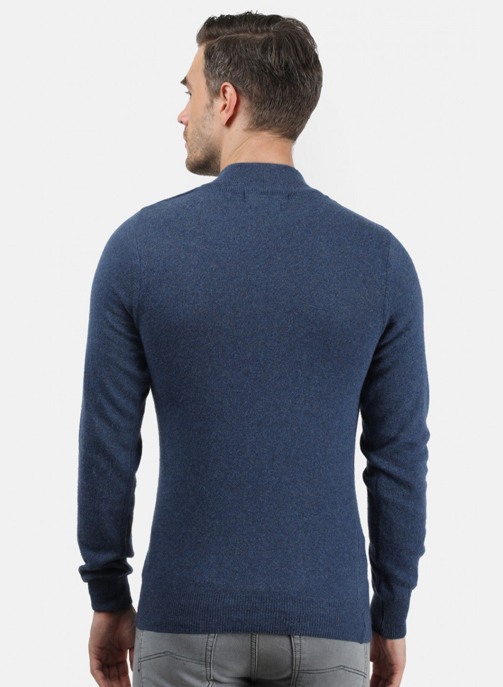 Men Blue Solid Pullover