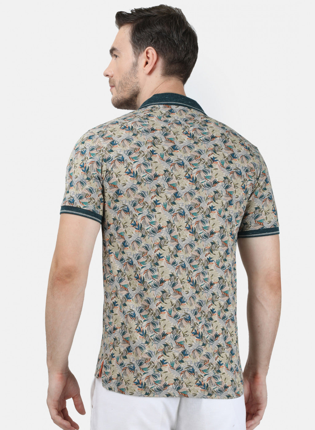 Mens Beige Printed T-Shirt