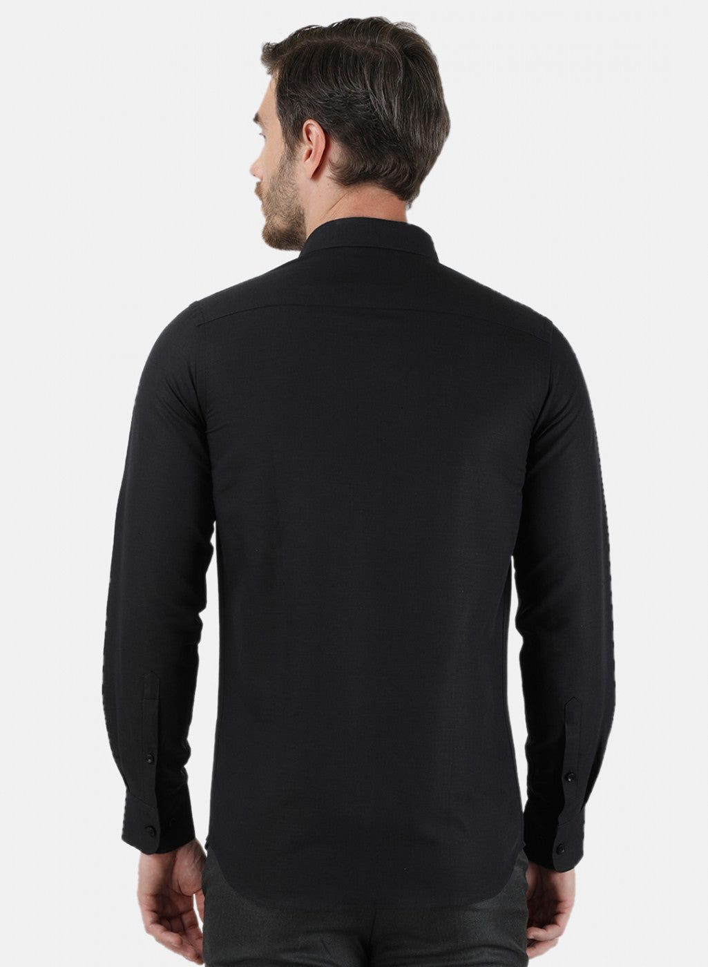 Mens Black Solid Shirt