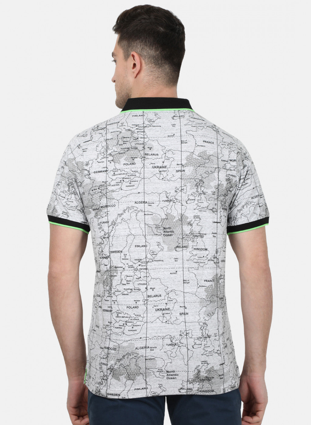 Mens Grey Printed T-Shirt