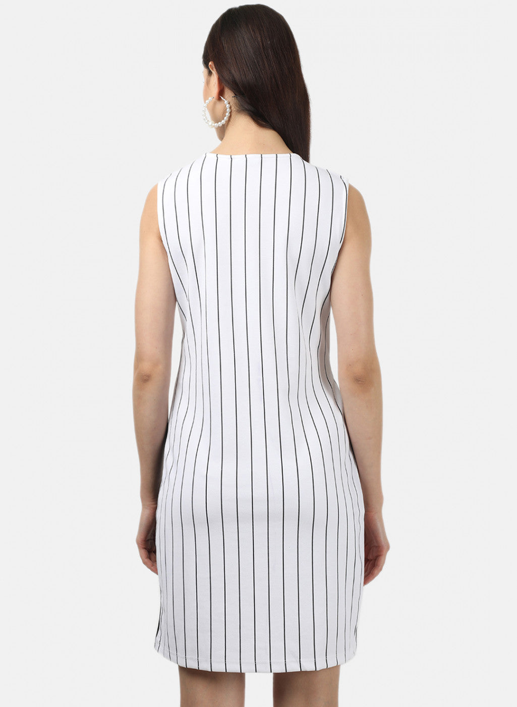 Womens White & Black Stripe Dress