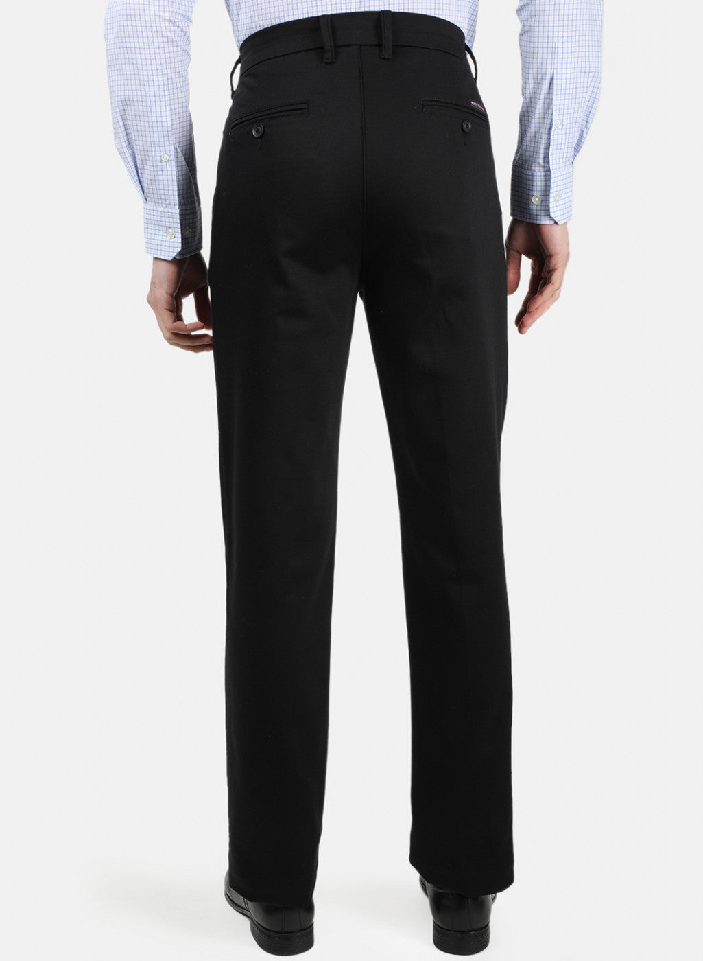 Men Black Plain Trousers