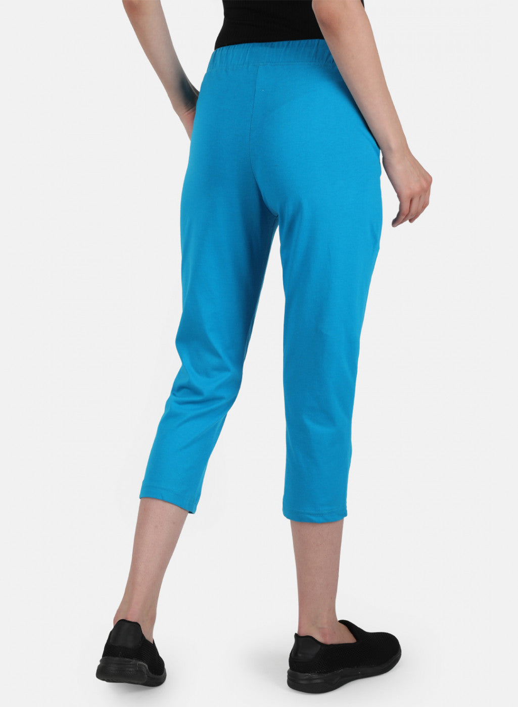 Womens Blue Regular Capri