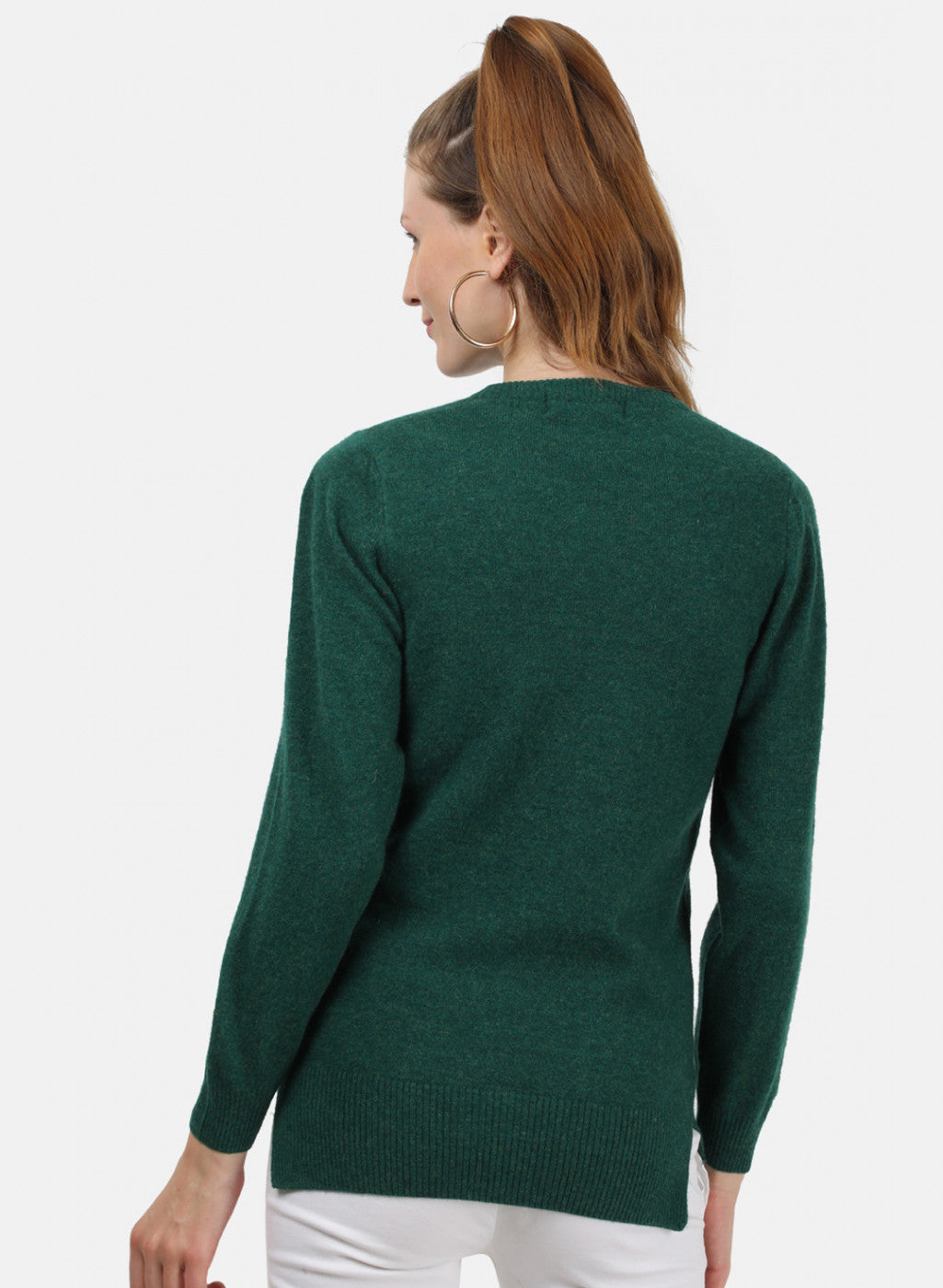 Women Green Solid Cardigan