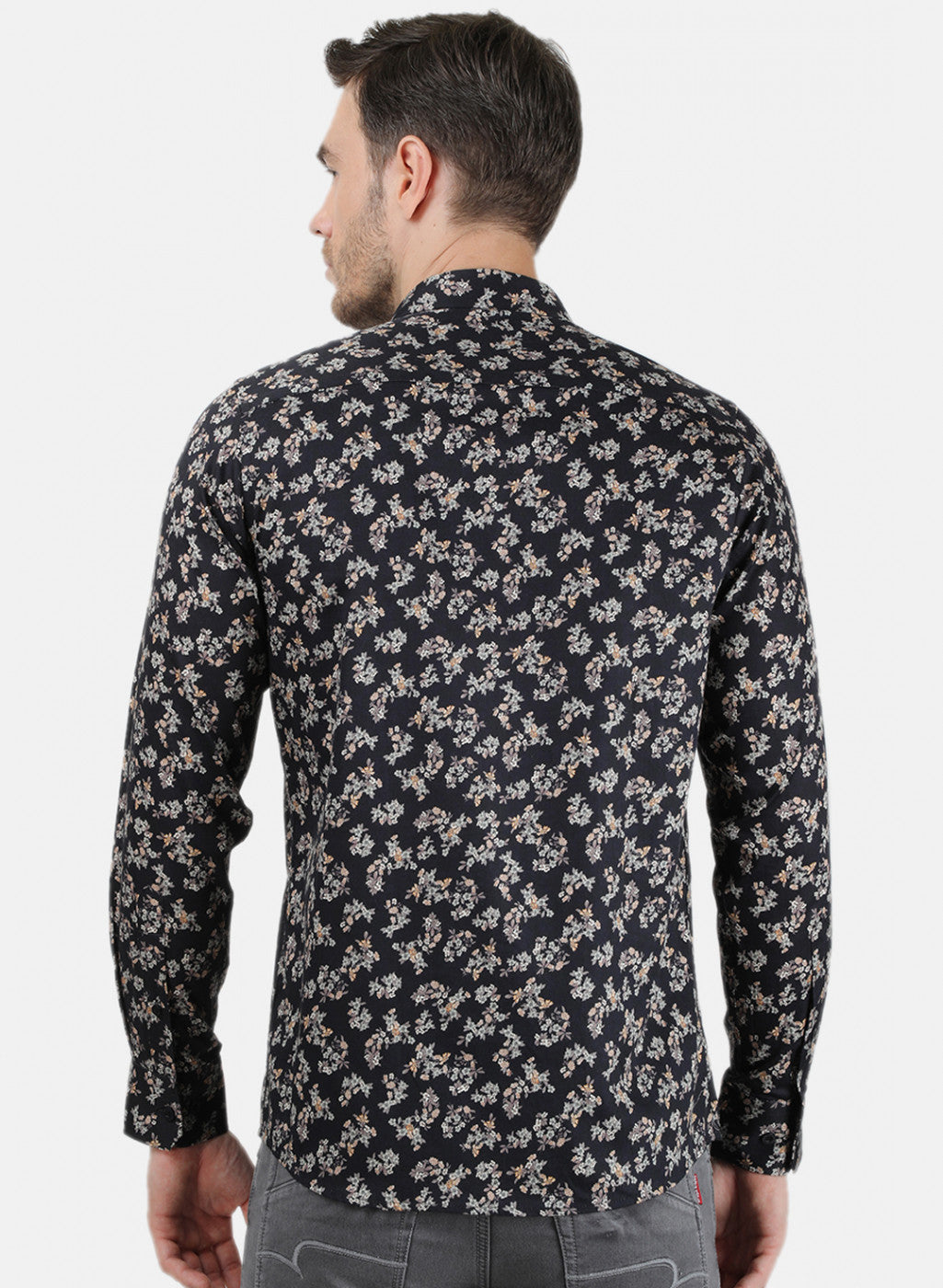 Mens Black Printed Shirt