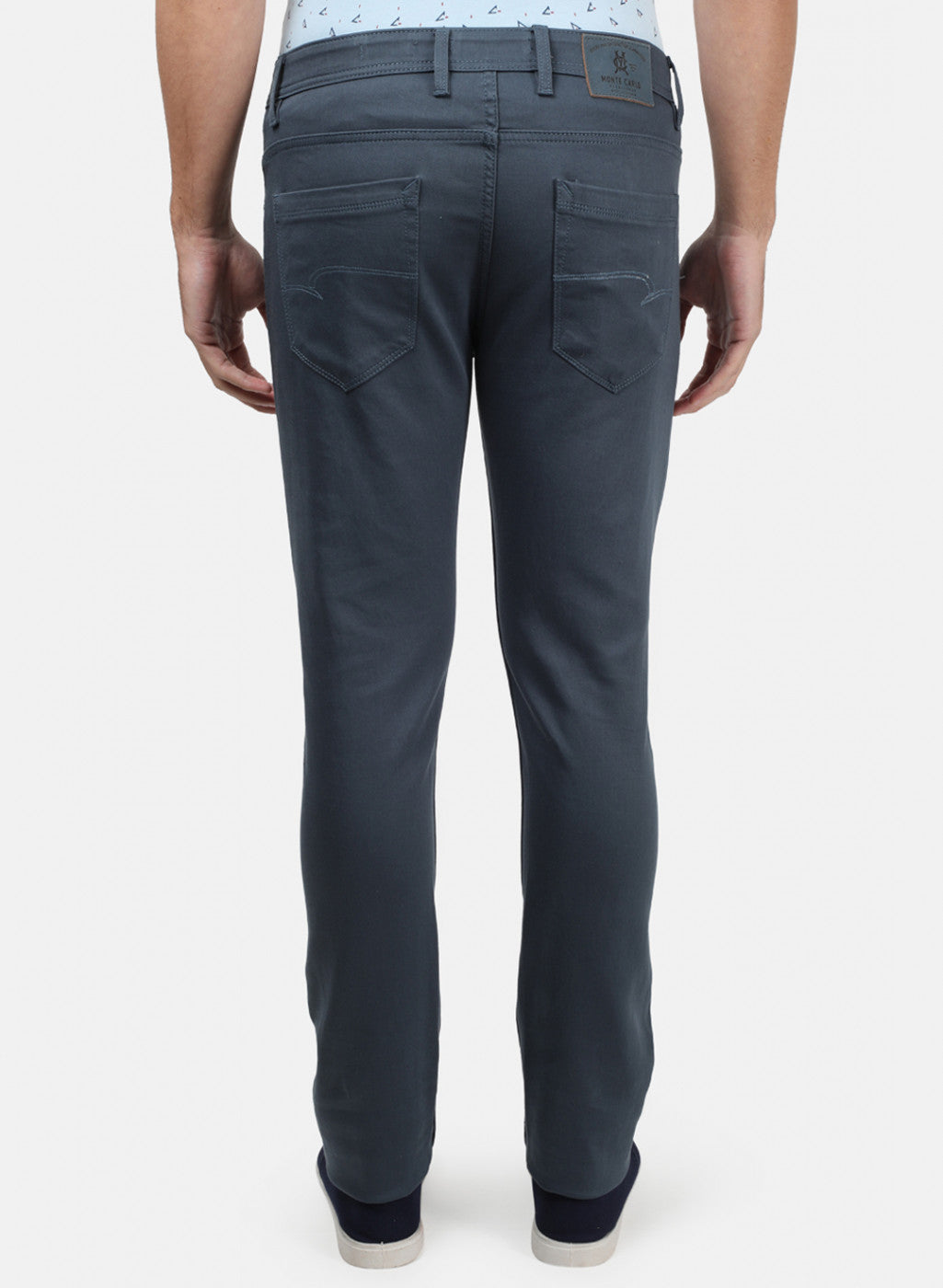 Men Grey Plain Trousers