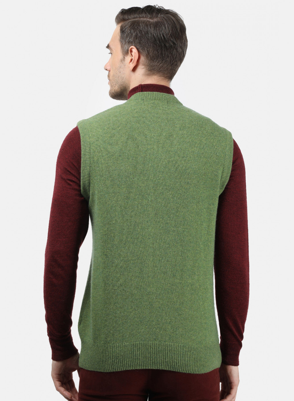 Men Green Solid Sweater