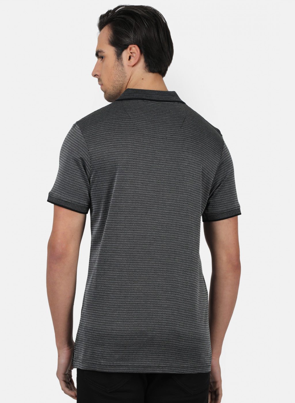 Men Black jacquard T-Shirts
