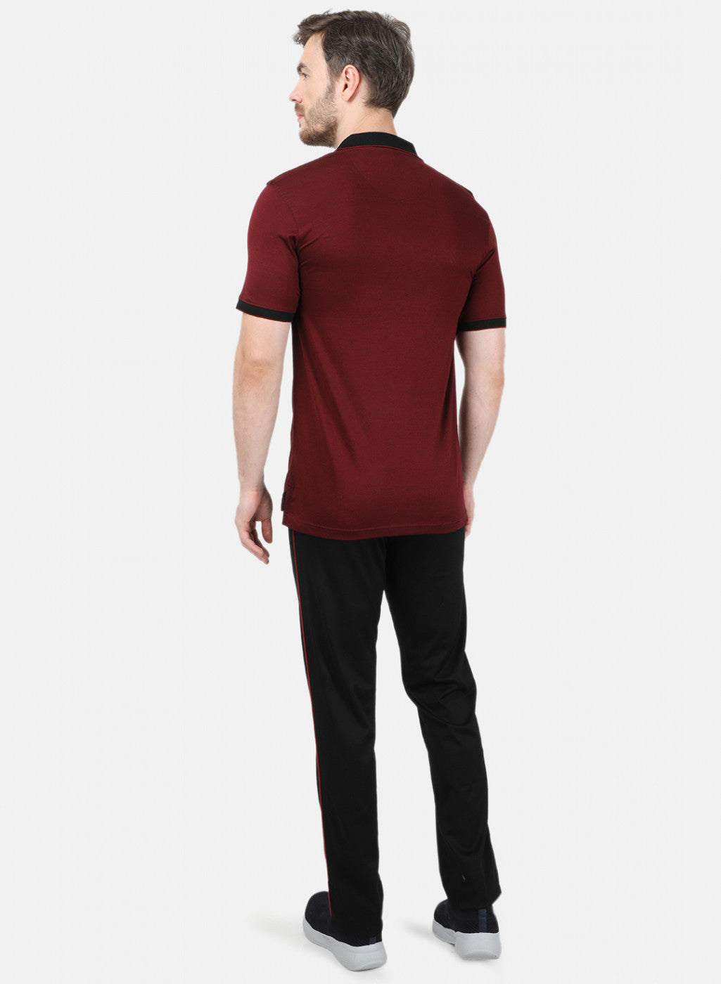 Mens Maroon Stripe Lower Set