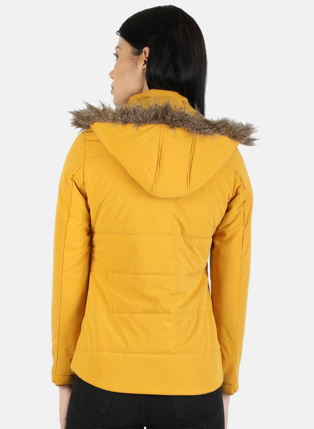 Women Mustard Plain Jacket