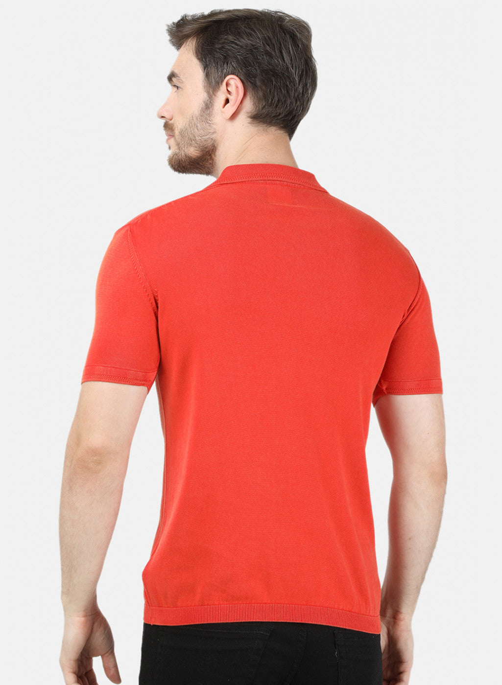 Mens Red Plain T-Shirt
