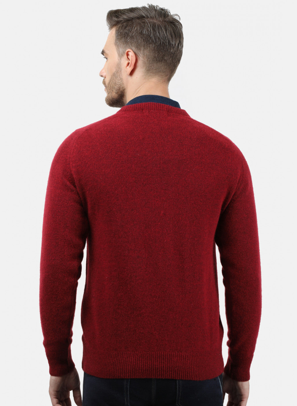 Men Maroon Solid Pullover