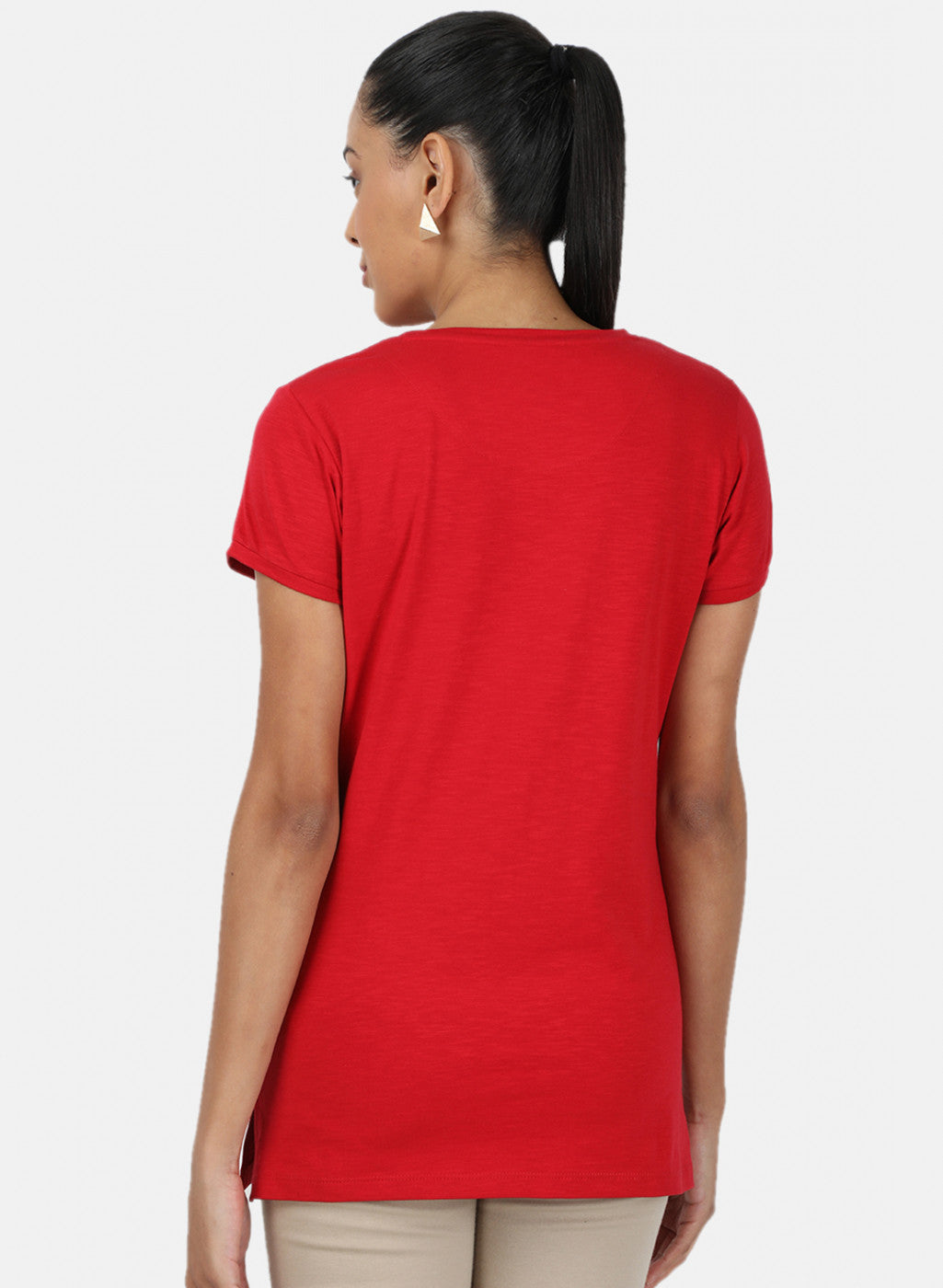 Womens Red Printed Top