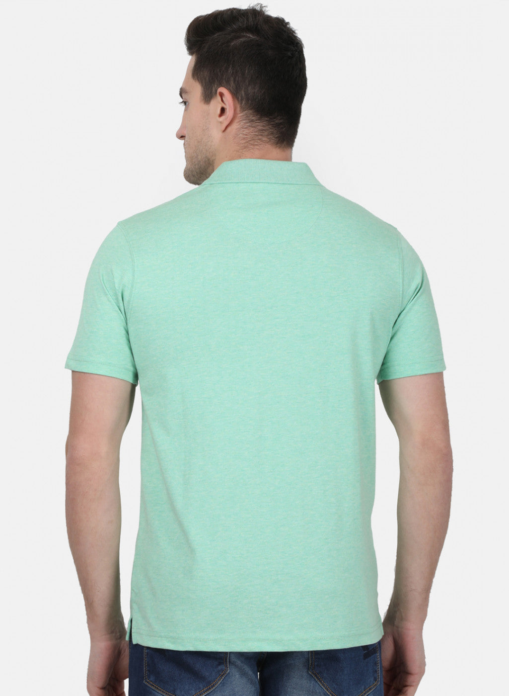 Mens Light Green Plain T-Shirt