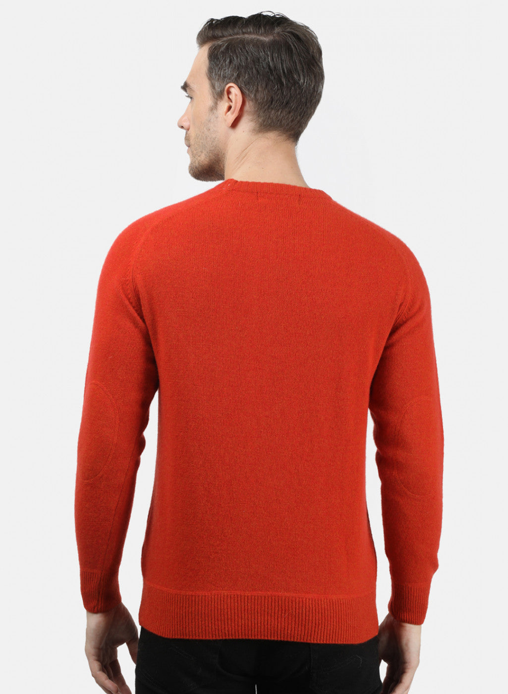 Men Orange Solid Pullover