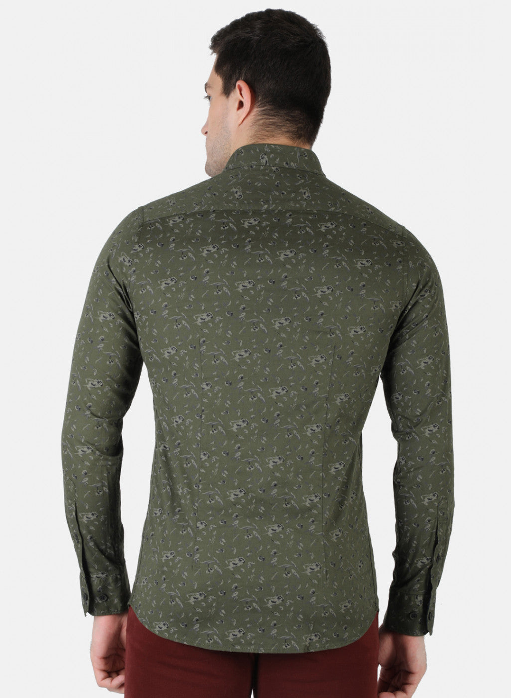 Men Olive Printed Shirt