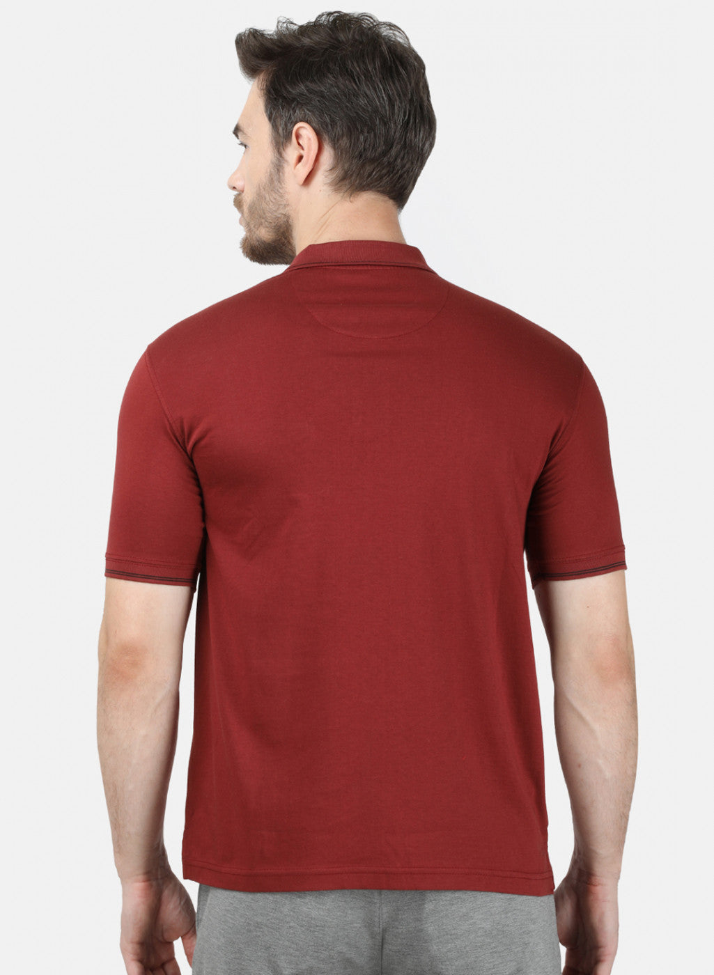 Mens Maroon Plain T-Shirt
