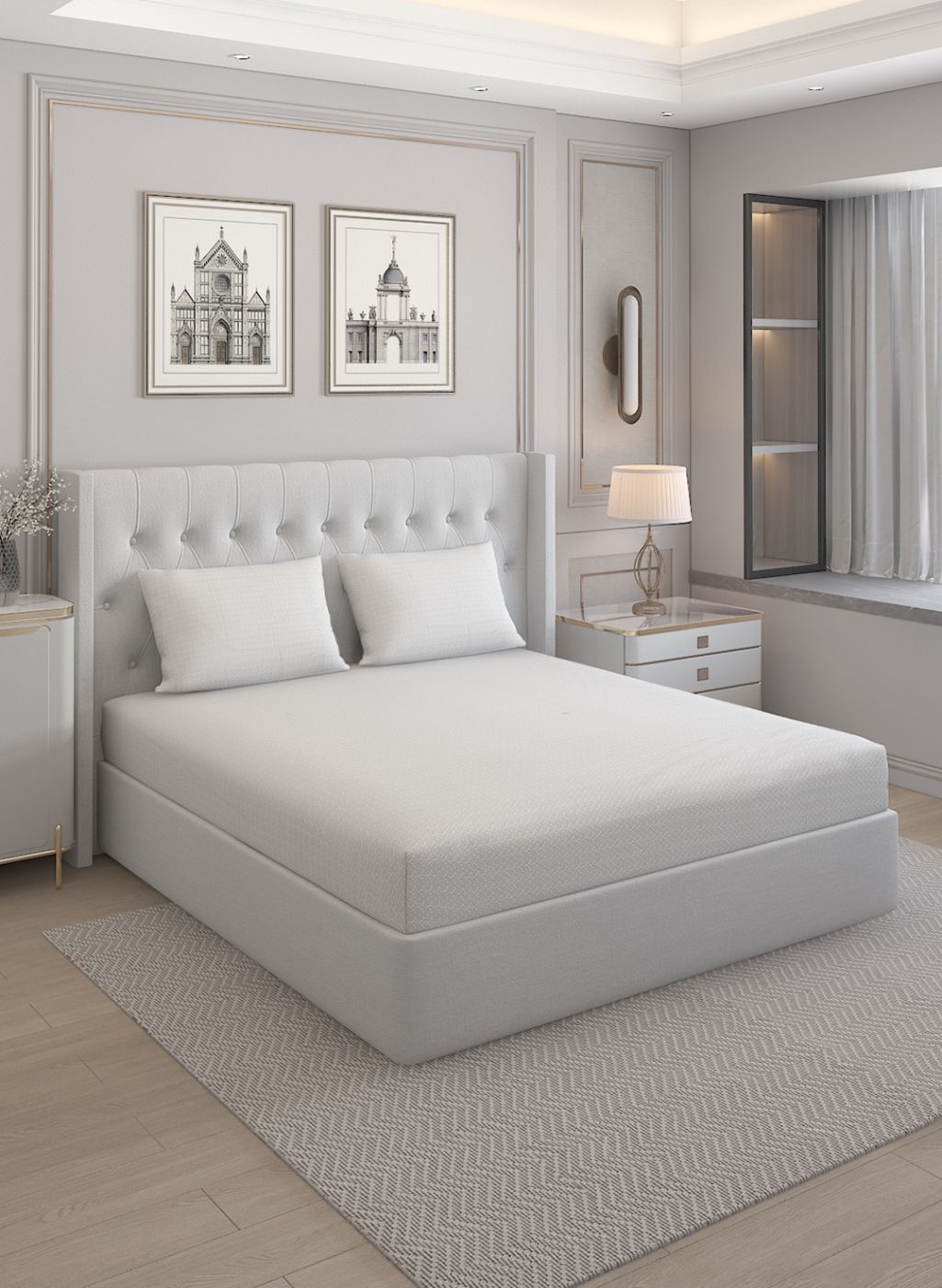 210TC Pure Cotton Queen Bedsheet with 2 Pillow Covers