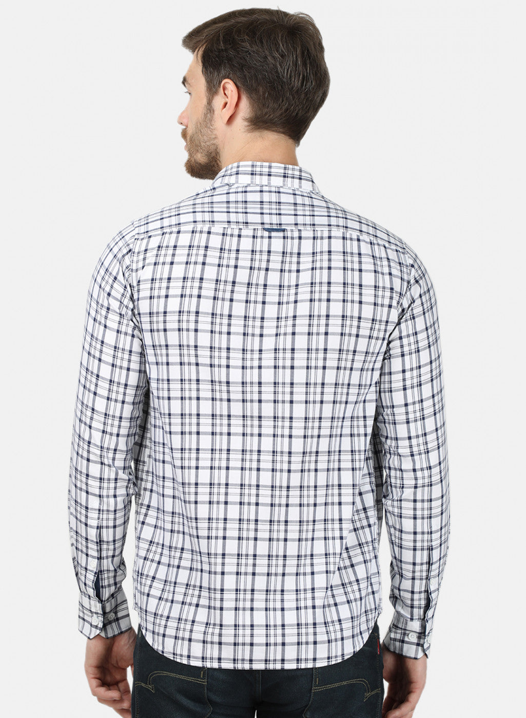 Mens White Check Shirt