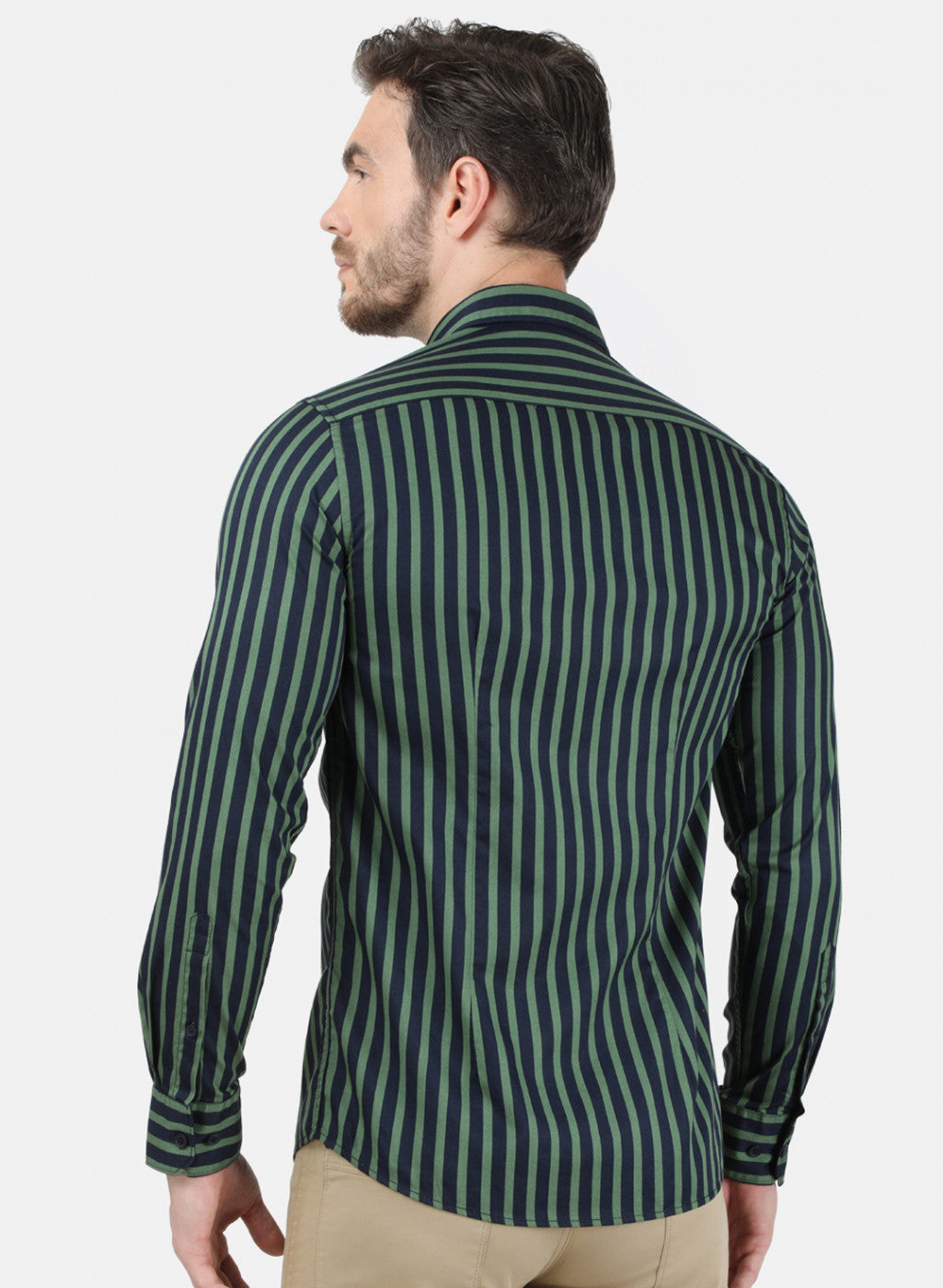 Mens Green Stripe Shirt