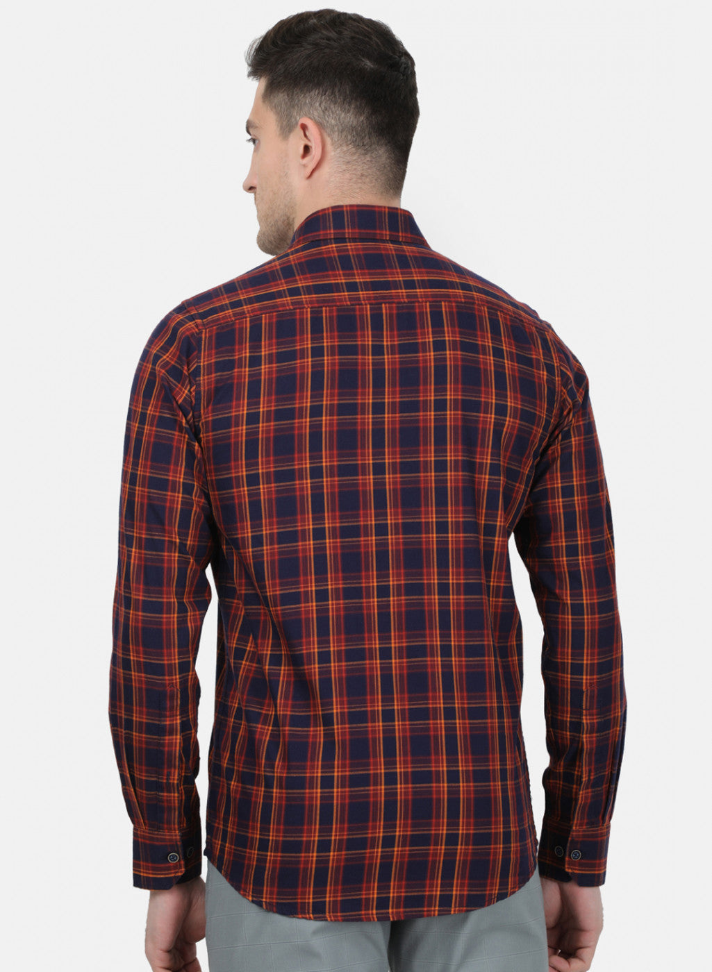Mens NAvy Blue Check Shirt