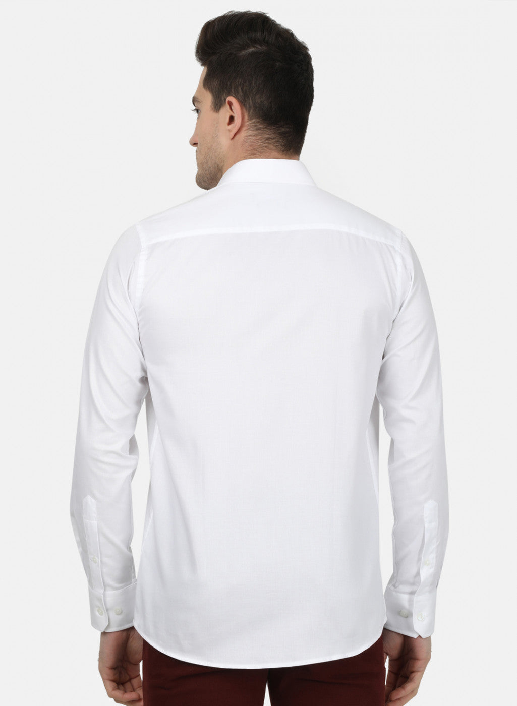 Mens White Printed Shirt