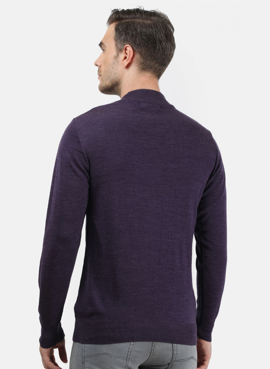 Men Purple Solid Pullover