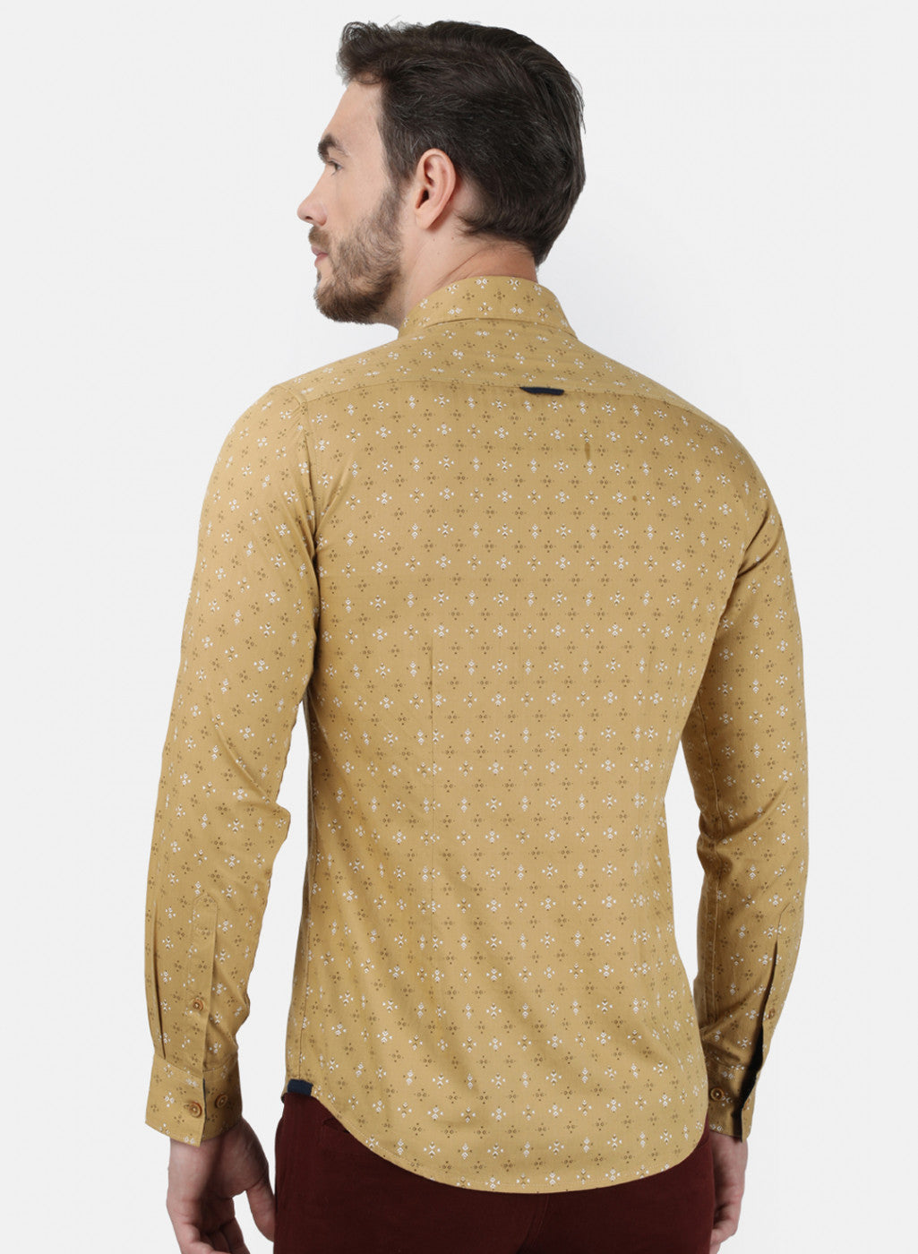 Mens Brown Printed Shirt