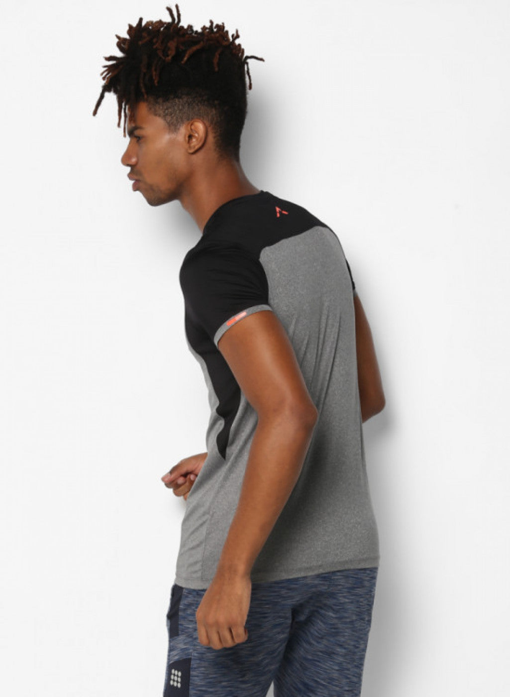 Rock.it Grey Black Round Neck Smart Fit T-Shirt