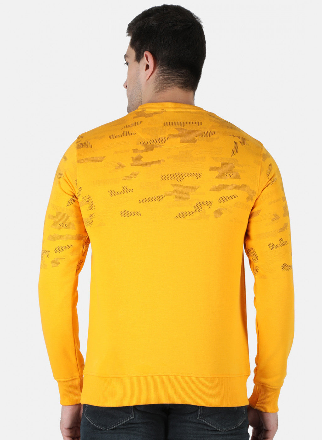 Men Mustard Printed Sweatshirt