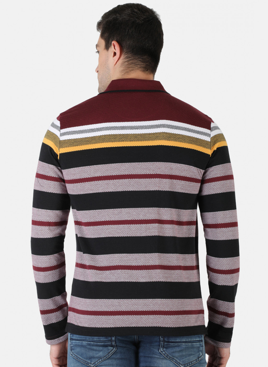Men Maroon Stripe T-Shirt