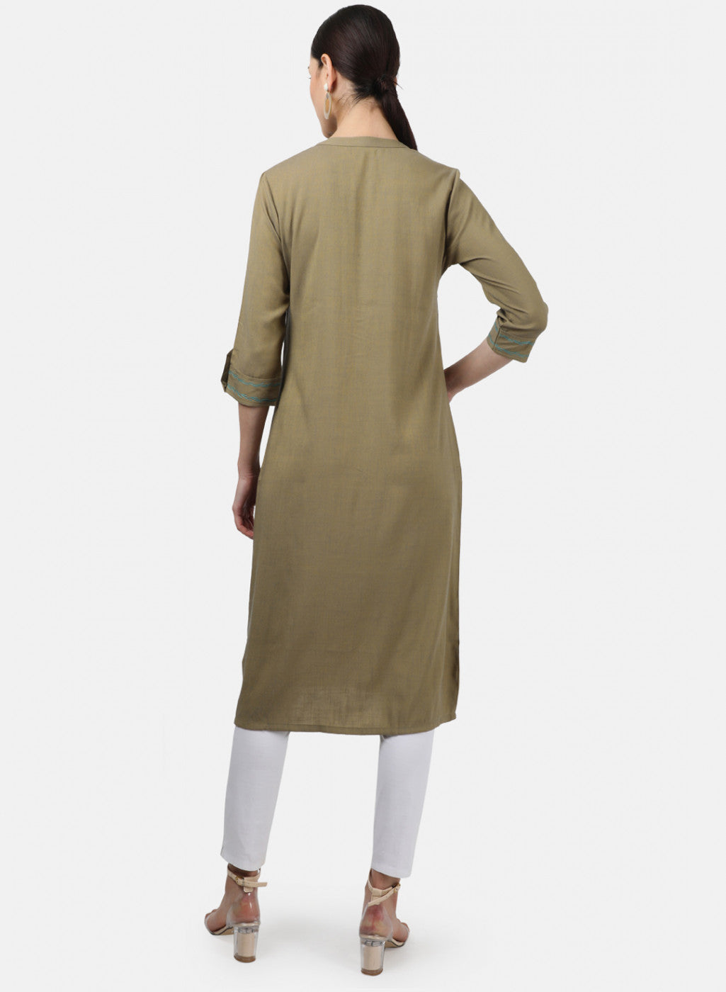 Womens Khaki Plain Tunics